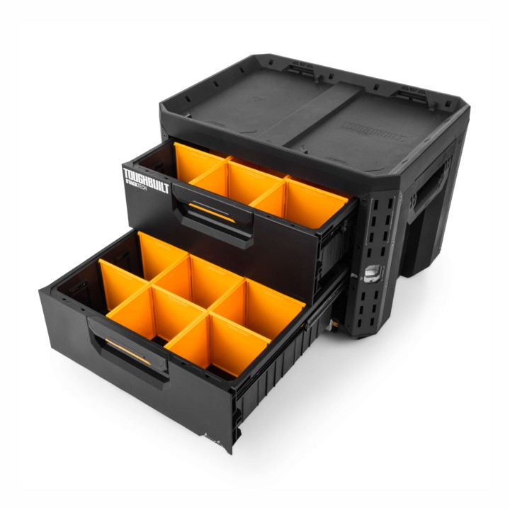 TOUGHBUILT Zamykana skrzynka z 2 szufladami StackTech TB-B1-D-72-BEA