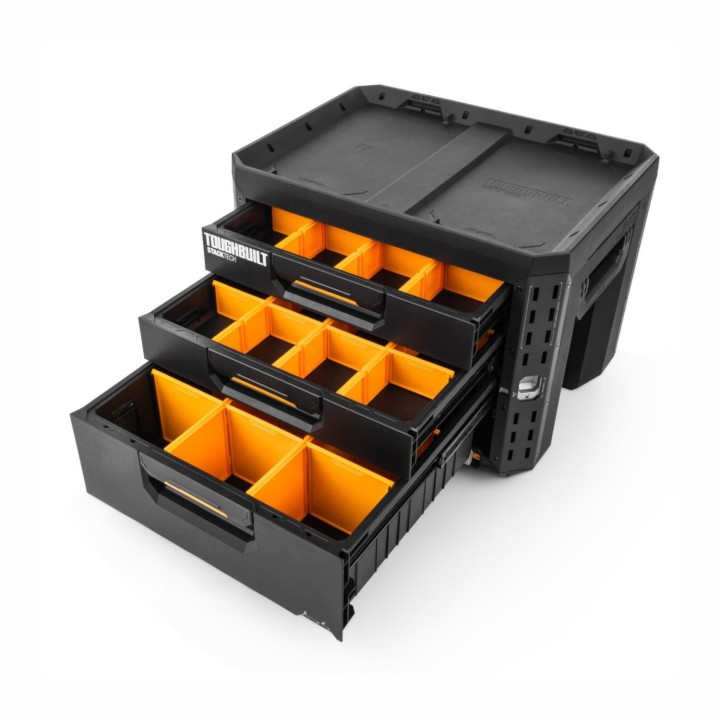TOUGHBUILT Zamykana skrzynka z 3 szufladami StackTech TB-B1-D-73-BEA