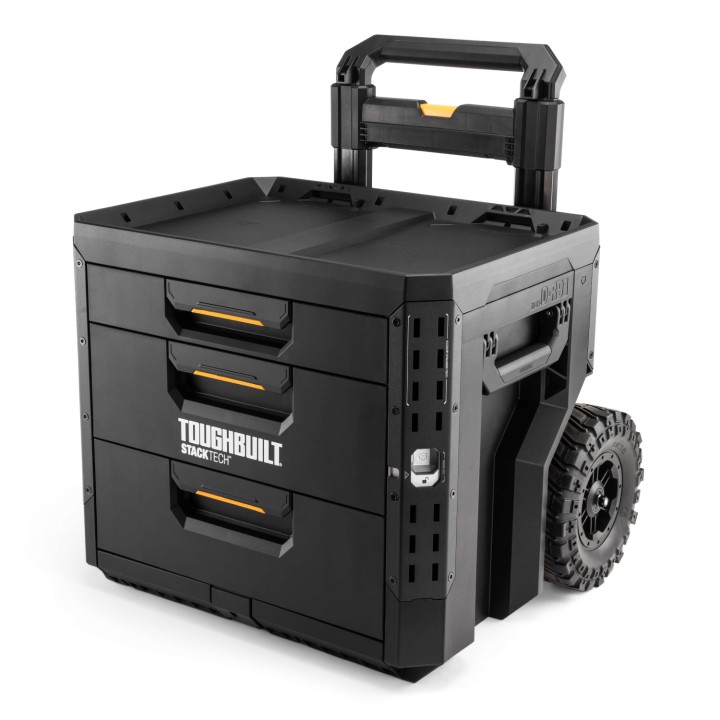 TOUGHBUILT Zamykana skrzynka na kółkach z 3 szufladami StackTech TB-B1-D-R93-BEA