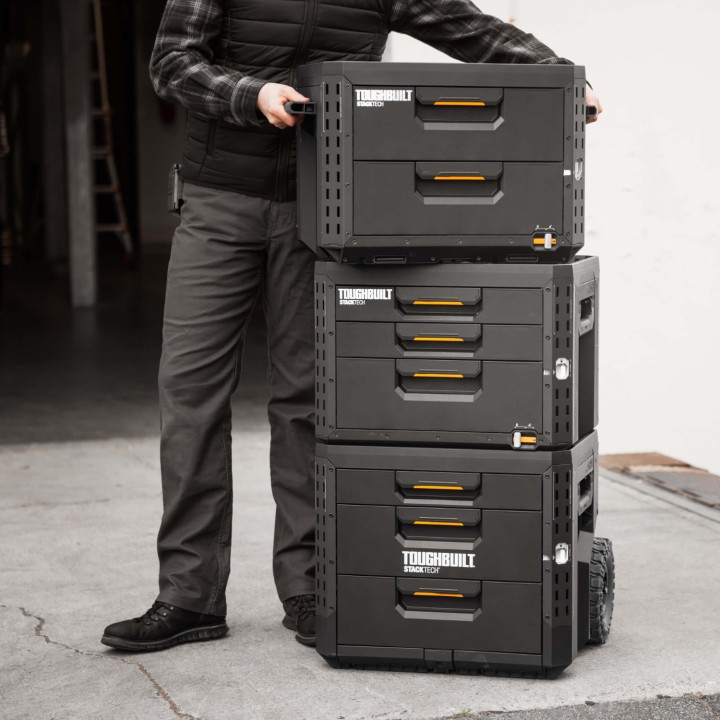 TOUGHBUILT Zamykana skrzynka na kółkach z 3 szufladami StackTech TB-B1-D-R93-BEA