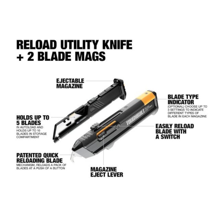 TOUGHBUILT Nóż techniczny wielofunkcyjny wysuwany TB-H4S2-03, EAN 1210001301276