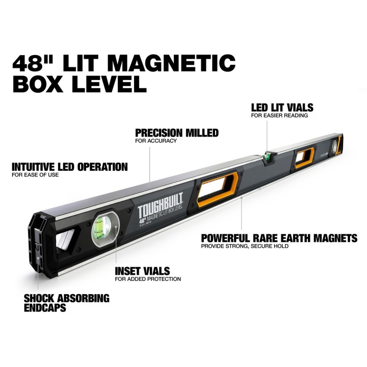 TOUGHBUILT Poziomica Magnetyczna Lekka 600mm z Podświetleniem TB-H2-L-M60-LH-M