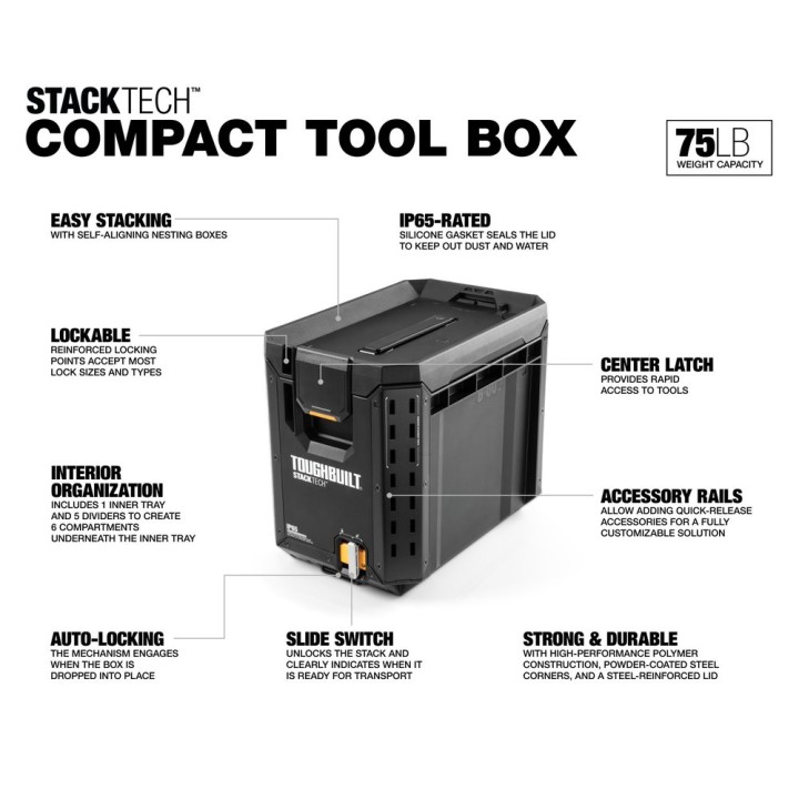 TOUGHBUILT Skrzynka Narzędziowa STACKTECH 342.9x264.16x406.4mm TB-B1-B-60C EAN: 1210001303126